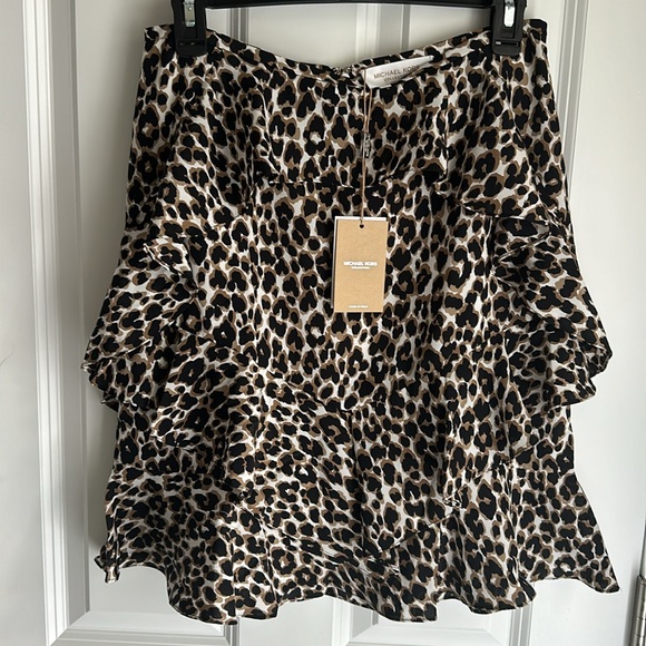 Michael Kors Collection Womens 100% Silk Ruffled Mini Skirt Made in Italy - Picture 2 of 8